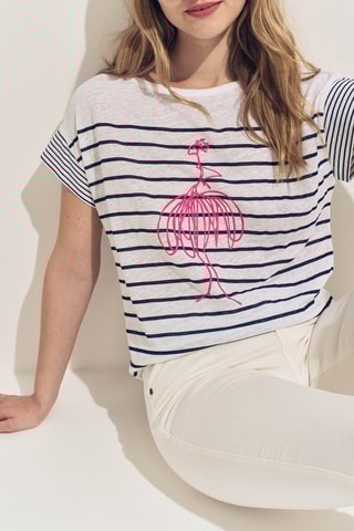 T-shirt in lino - Navy - One Step