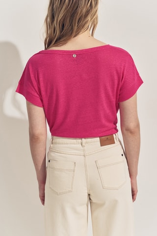T-shirt in lino - Fucsia - One Step