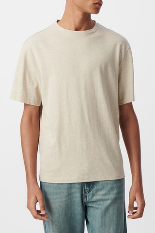 T-shirt in lino - Beige - IKKS