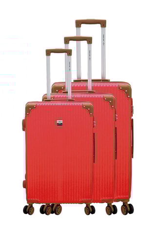 Set 3 valigie France Bag - Corallo - 56/66/76 cm