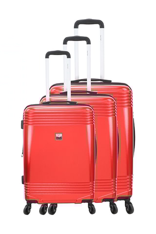 Set di 3 valigie France Green Travel - Rosso - 55/65/75 cm