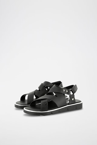 Sandalias de piel con plataforma - Negro - DKNY