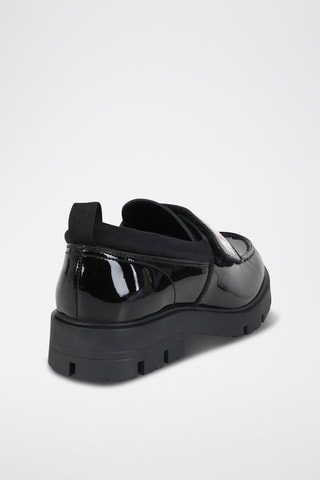 Mocasines de piel de charol de tacón - Negro - DKNY