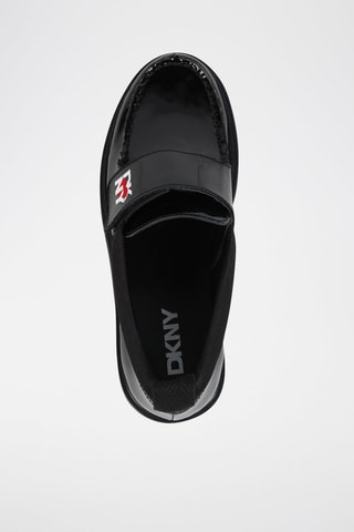 Mocasines de piel de charol de tacón - Negro - DKNY