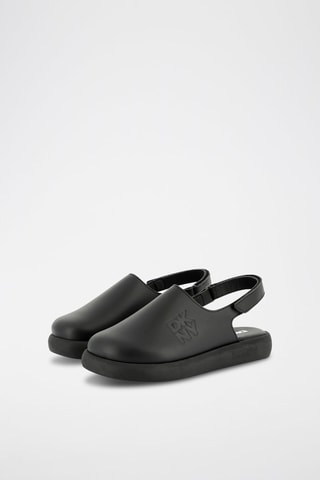 Zuecos de piel con plataforma - Negro - DKNY