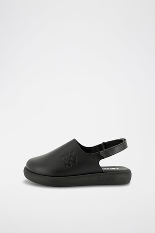 Zuecos de piel con plataforma - Negro - DKNY