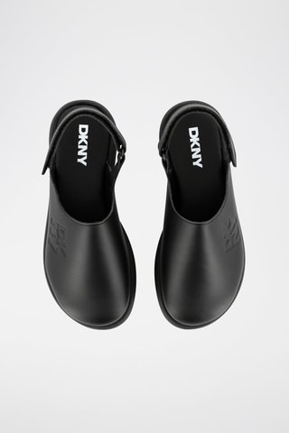 Zuecos de piel con plataforma - Negro - DKNY
