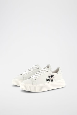 Zapatillas de piel con plataforma - Blanco - Karl Lagerfeld