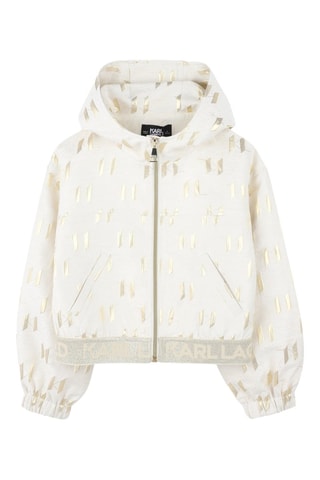 Cárdigan con capucha - Blanco - Karl Lagerfeld