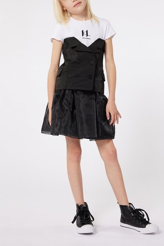 Vestido efecto doble prenda - Negro