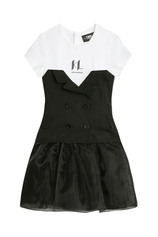 Vestido efecto doble prenda - Negro