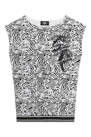 Vestido sin mangas - Negro y blanco