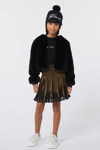 Vestido efecto doble prenda - Negro y dorado - Karl Lagerfeld