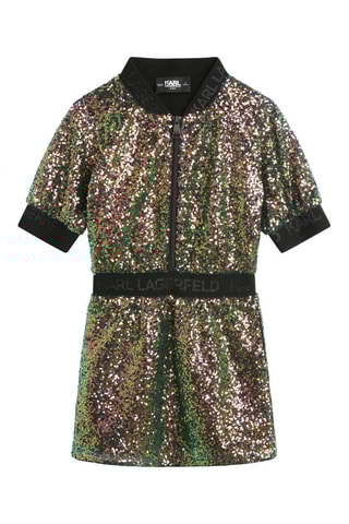 Vestido - Verde y rosa