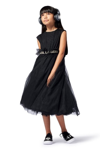 Vestido evasé sin mangas - Negro - Karl Lagerfeld