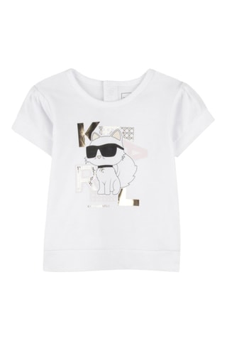 Camiseta y short - Blanco y rosa pastel - Karl Lagerfeld