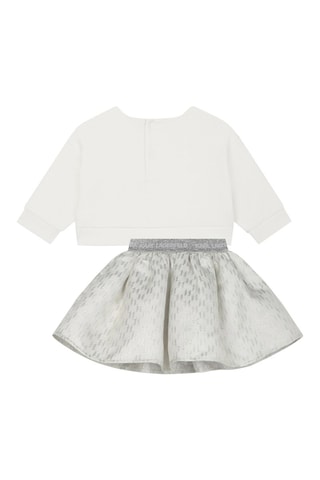 Sudadera y falda - Blanco y plateado