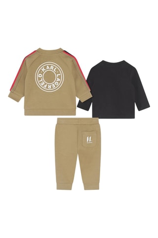 Conjunto de 3 piezas de algodón orgánico - Marrón claro y negro - Karl Lagerfeld