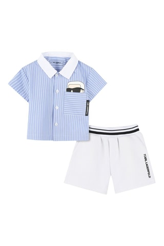 Camisa y short - Azul y blanco - Karl Lagerfeld