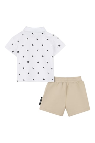 Polo y short - Blanco y beige - Karl Lagerfeld