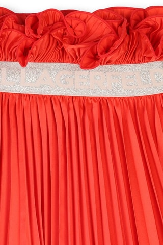 Falda avolantada plisada de talle alto - Naranja - Karl Lagerfeld