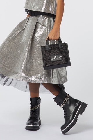 Falda avolantada - Plateado - Karl Lagerfeld