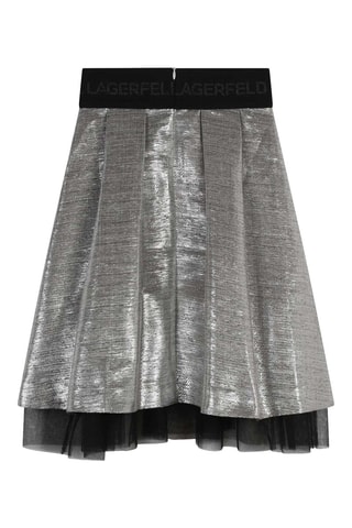 Falda avolantada - Plateado - Karl Lagerfeld