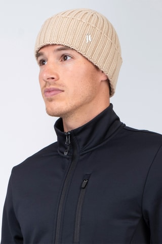 Scheerwollen en Kasjmier Muts Jigsaw - Beige