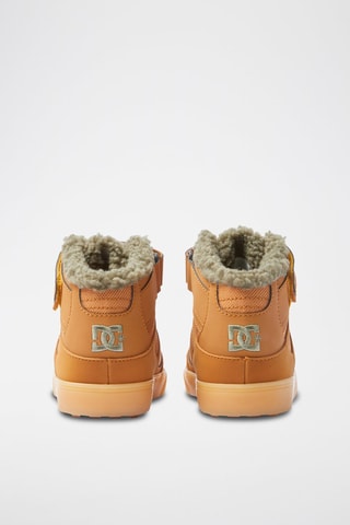 Hoge Leren Gevoerde Sneakers - Beige