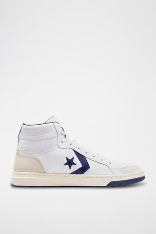 Leren Trainingsschoenen - Wit en marineblauw - Converse