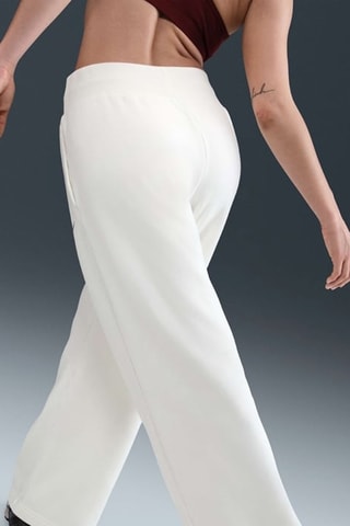 Fleece Broek Wide Legs Hoge Taille - Wit - Nike