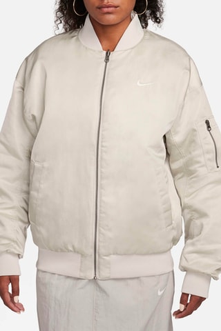 Dubbelzijdige bomberjack Mini Swoosh Varsity - Bruin 