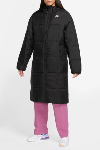 Lange gewatteerde jas met capuchon - Zwart - Nike