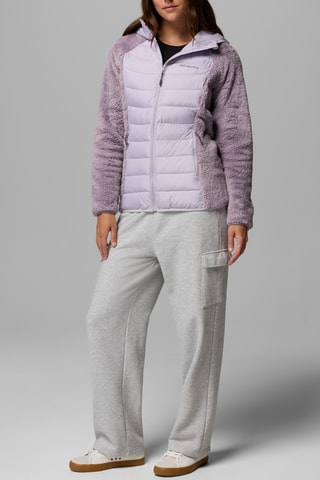 Gewatteerde Jas 2 materialen met Capuchon Powder Lite™ II - Paars