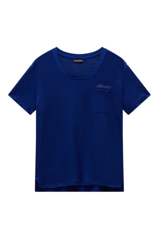 Linnen T-shirt S Ete - Koningsblauw