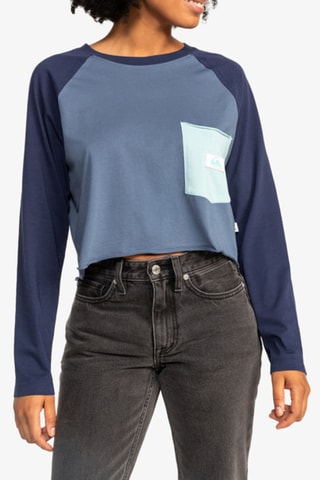 Biologisch Katoenen T-shirt - Blauw - Quicksilver