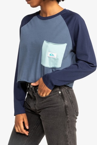 Biologisch Katoenen T-shirt - Blauw - Quicksilver