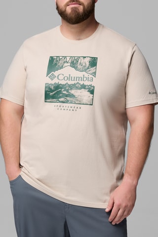 Biologisch Katoenen T-shirt CSC™ - Lichtbruin en smaragdgroen