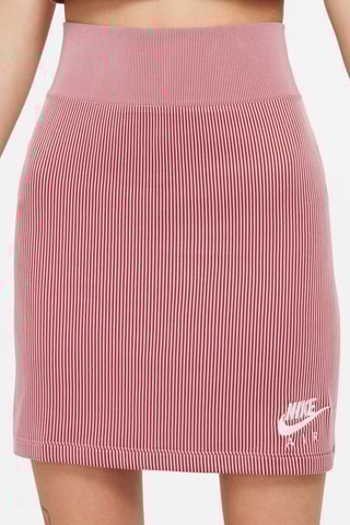 Rechte Velours Rok - Oudroze en wit - Nike