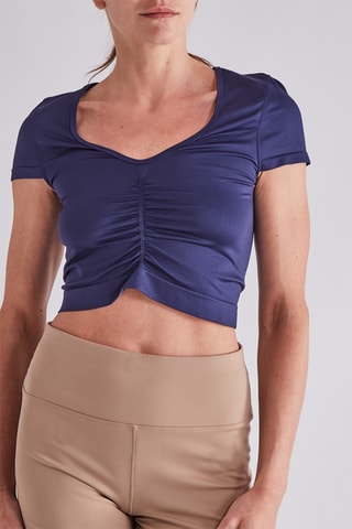 T-shirt cropped - Marineblauw - Asos Design