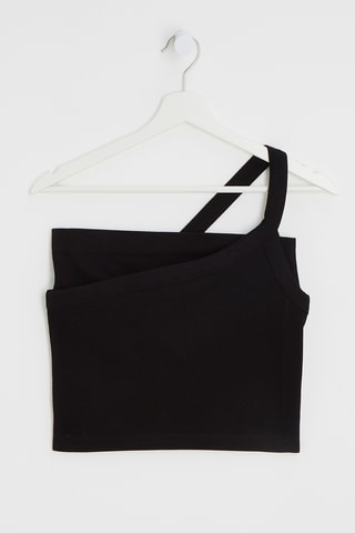 Asymmetrisch crop top - Zwart - Asos Design