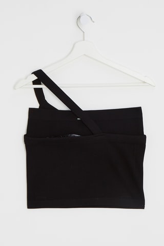 Asymmetrisch crop top - Zwart - Asos Design