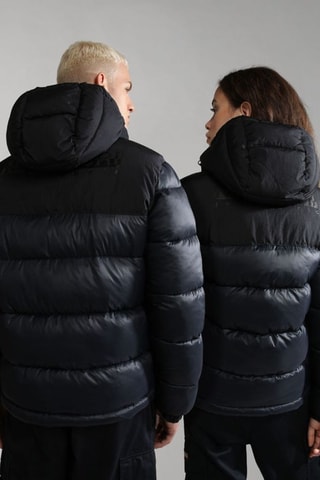Gewatteerde Jas met Capuchon A-Hornelen - Zwart
