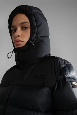 Gewatteerde Jas met Capuchon A-Hornelen - Zwart