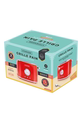 Grille-pain - 800 W - 2 fentes - Rouge