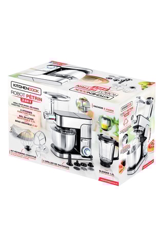 Robot pétrin 3-en-1 - 5,5 l - 1300 W - 6 vitesses - Argenté