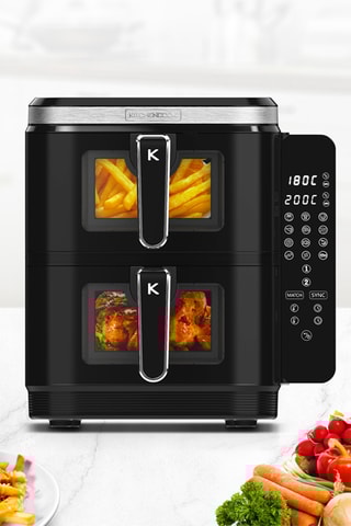 Double friteuse à air verticale - 12 l - 12 programmes