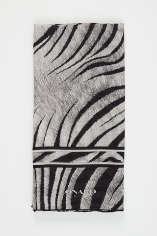 Foulard en cachemire et soie Kitty - Gris clair et noir