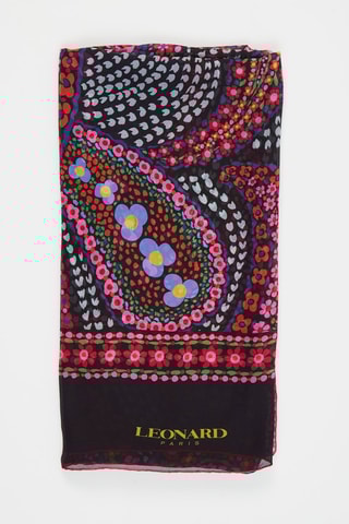 Foulard en soie Kate - Noir et rose