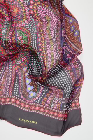 Foulard en soie Kate - Noir et rose